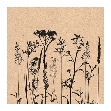 Napkin 33 Recycled Herbs And Flowers Black FSC Mix