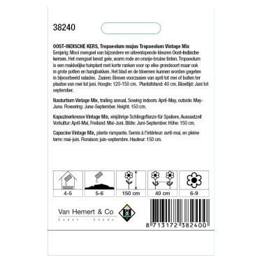 Tropaeolum majus 'Vintage Mix' -zaden-