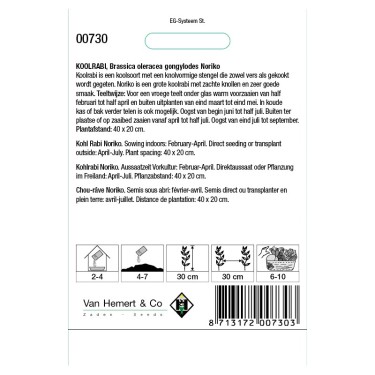 Koolrabi, Brassica oleracea gongylodes 'Noriko' -zaden-