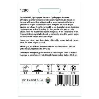 Citroengras / Cymbopogon flexuosus -zaden-