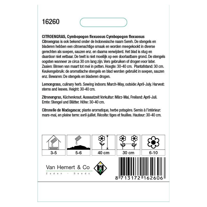 Citroengras / Cymbopogon flexuosus -zaden-