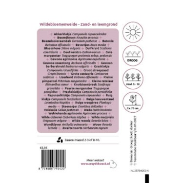 Wildebloemenweide - kleurrijk voor zand- en leemgronden