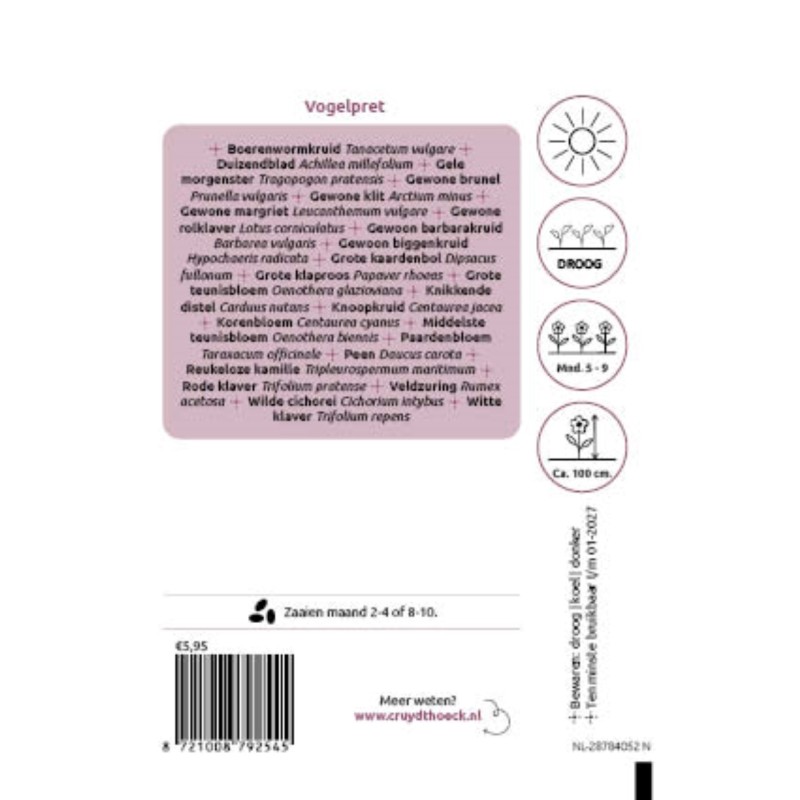 Vogelpret - voor zadenetende vogels