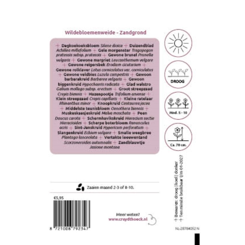 Wildebloemenweide - voor zandgrond