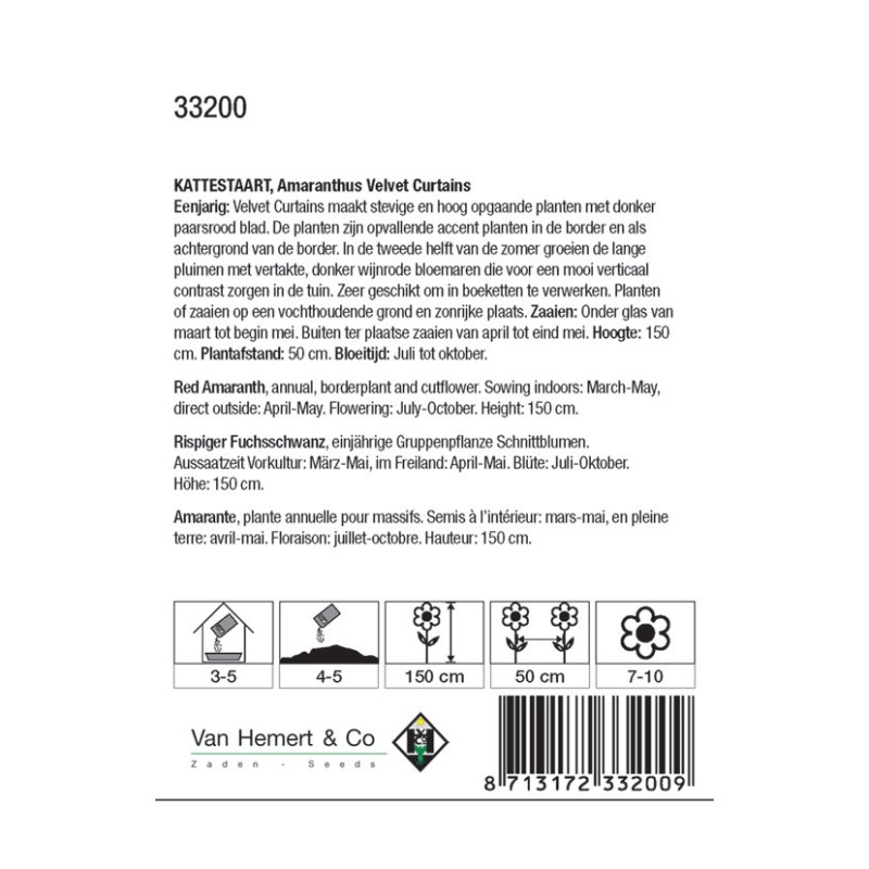 Amaranthus Velvet Curtains (Kattenstaart) -zaden-
