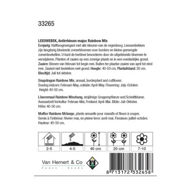 Antirrhinum majus 'Rainbow Mix' -zaden-