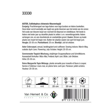 Aster chinensis 'Kleurentapijt' -zaden-