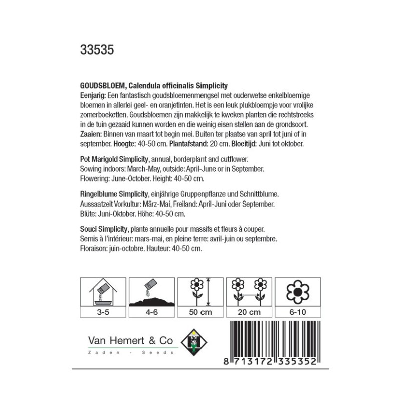 Calendula officinalis Simplicity (Goudsbloem) -zaden-