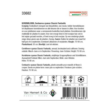 Centaurea cyanus 'Classic Fantastic' -zaden-