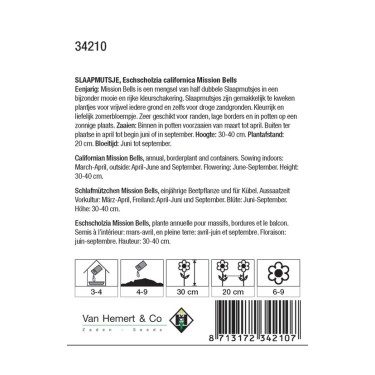 Eschscholzia californica 'Mission Bells' -zaden-