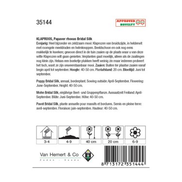 Papaver rhoeas 'Bridal Silk' -zaden-