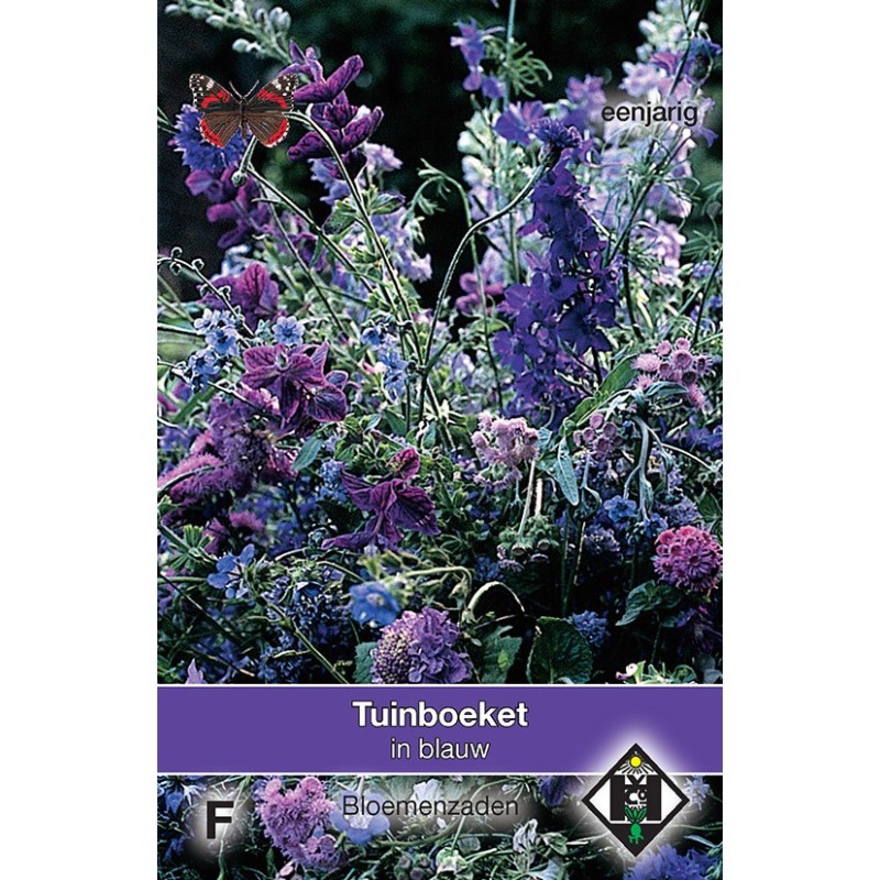 Tuinboeket, plukmengsel in blauw -zaden-