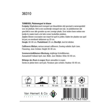 Tuinboeket, plukmengsel in blauw -zaden-