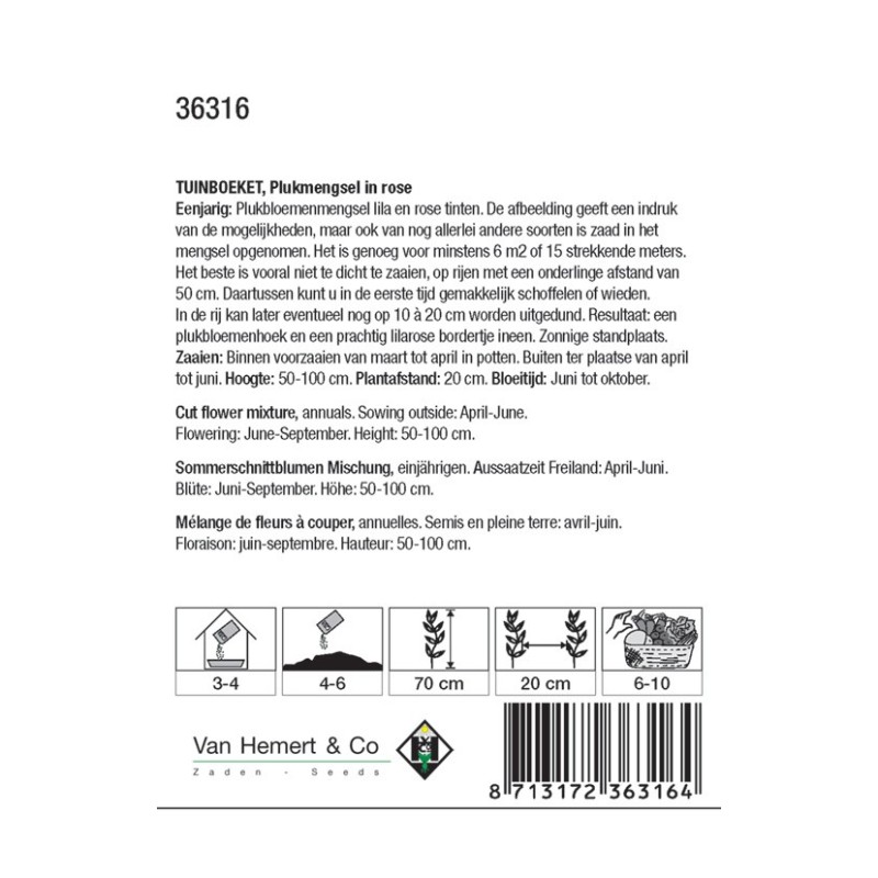 Tuinboeket in roze -zaden-