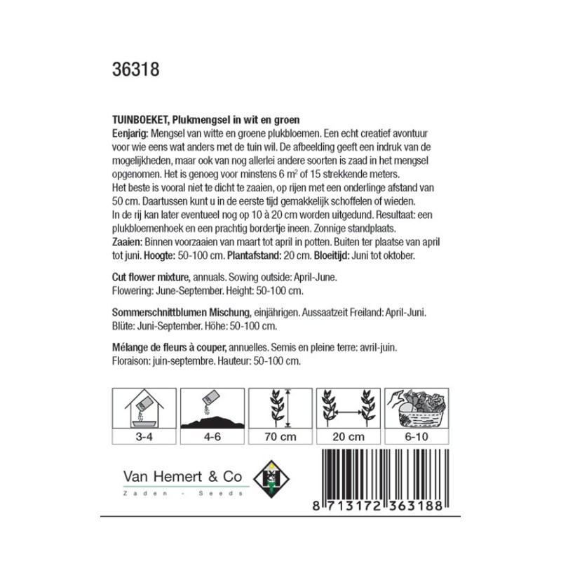 Tuinboeket in wit en groen -zaden-