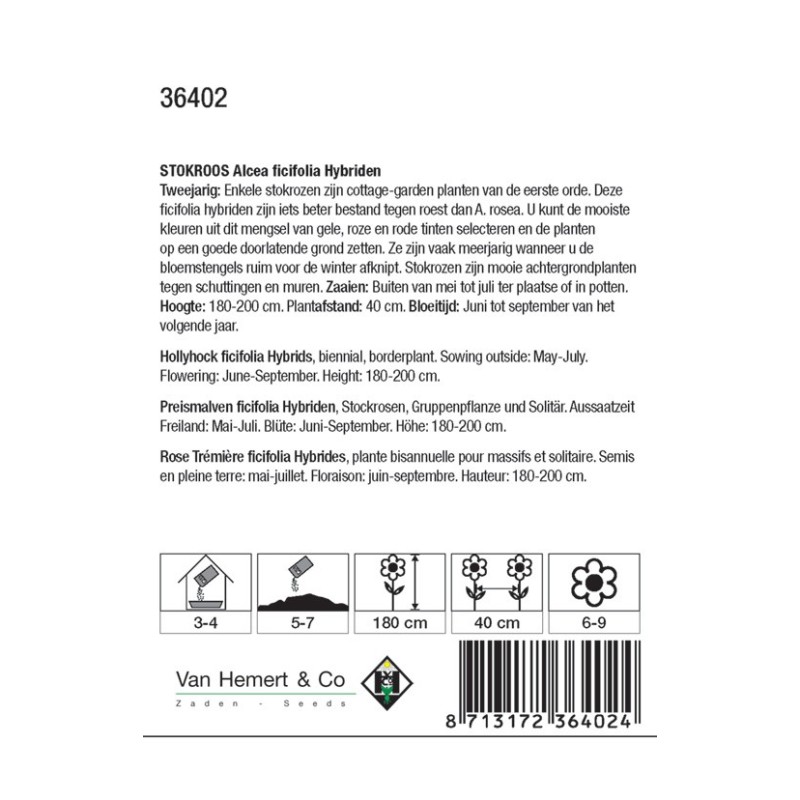Alcea ficifolia Hybriden -zaden-