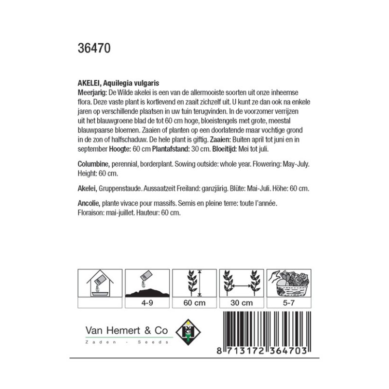 Aquilegia vulgaris -zaden-