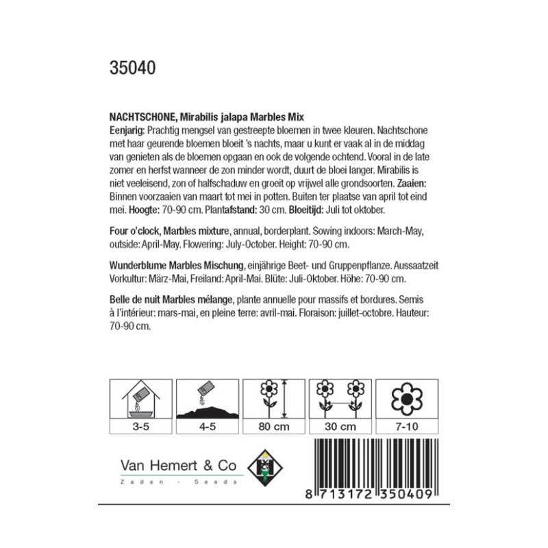 Mirabilis jalapa 'Marbles Mix' -zaden-