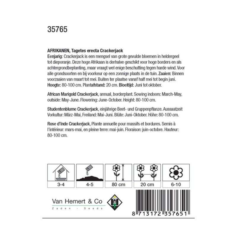 Tagetes erecta 'Crackerjack' -zaden-