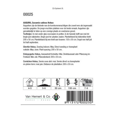 Augurk, Cucumis sativus 'Hokus' -zaden-