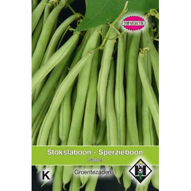 Stokslaboon-Sperzieboon, Phaseolus vulgaris 'Isabel', 30 gr. -zaden-