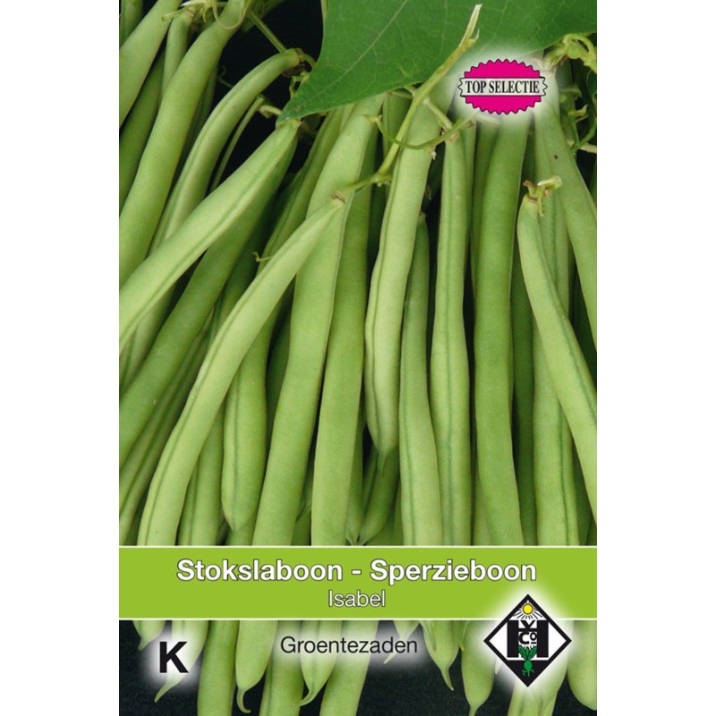 Stokslaboon-Sperzieboon, Phaseolus vulgaris 'Isabel', 30 gr. -zaden-