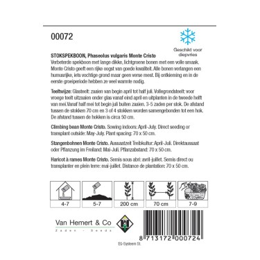 Stokspekboon, Phaseolus vulgaris 'Neckarkonigin', 30 gr. -zaden-