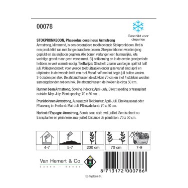 Stokpronkboon, Phaseolus coccineus 'Armstrong', 50 gr. -zaden-