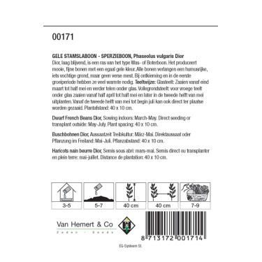 Stamslaboon - Sperzieboon, Phaseolus vulgaris 'Dior', 30 gr. -zaden-