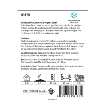 Stamslaboon, Phaseolus vulgaris 'Safari', 30 gr. -zaden-