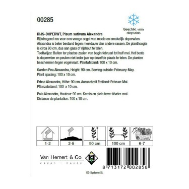 Rijsdoperwt Alexandra, 50 gr. -zaden-