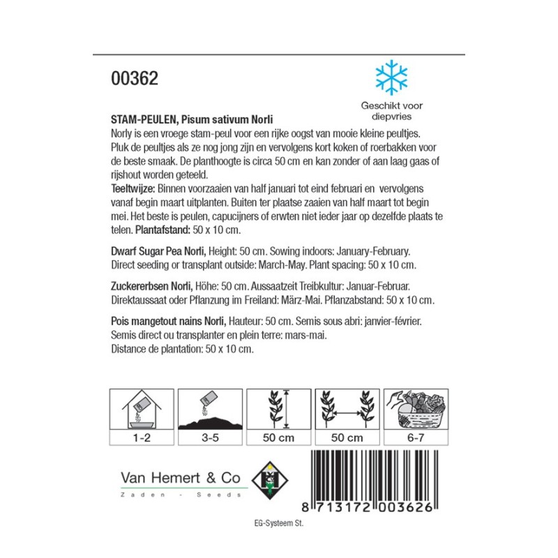 Stampeul, Pisium sativum 'Norli' -zaden-