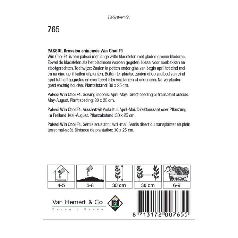 Paksoi, Brassica chinensis Win Choi F1 -zaden-