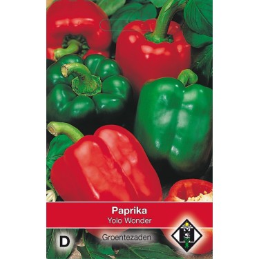 Paprika, Capsicum annuum 'Yolo Wonder' -zaden-