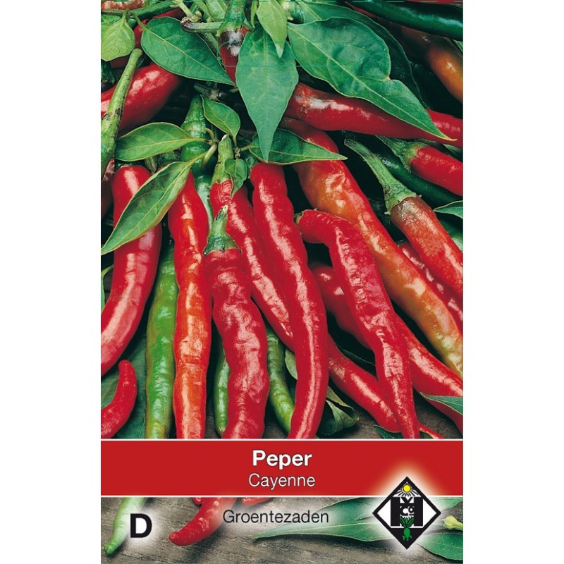 Peper, Capsicum annuum 'Cayenne' -zaden-