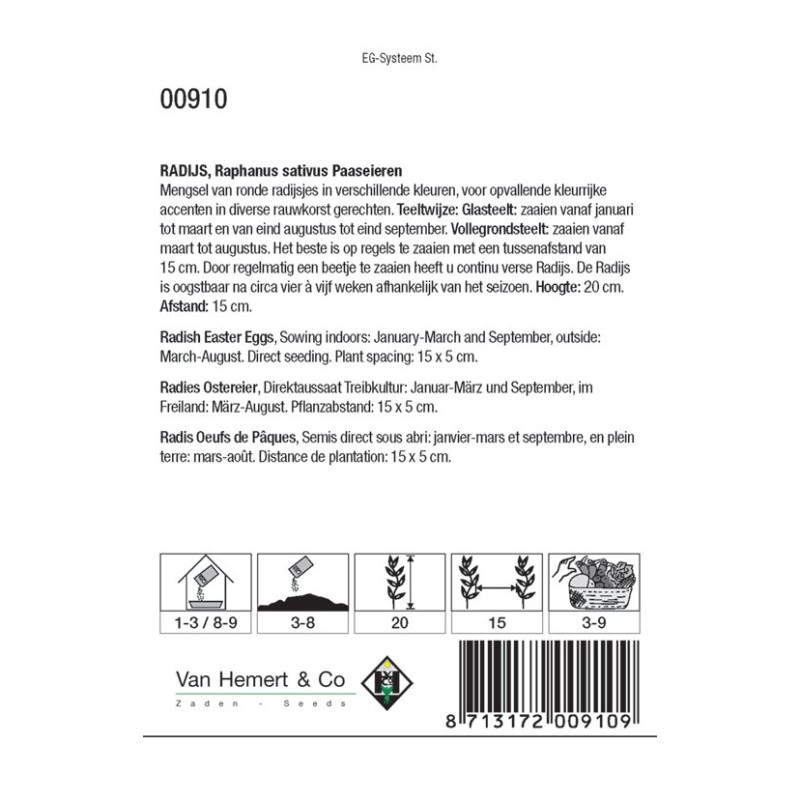 Radijs, Paaseieren -zaden-