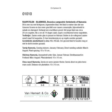 Raapstelen - Bladmoes, Brassica campestris 'Verbeterde of Namenia' -zaden-