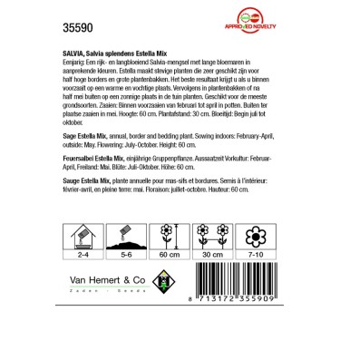 Salvia splendens 'Estella Mix' -zaden-